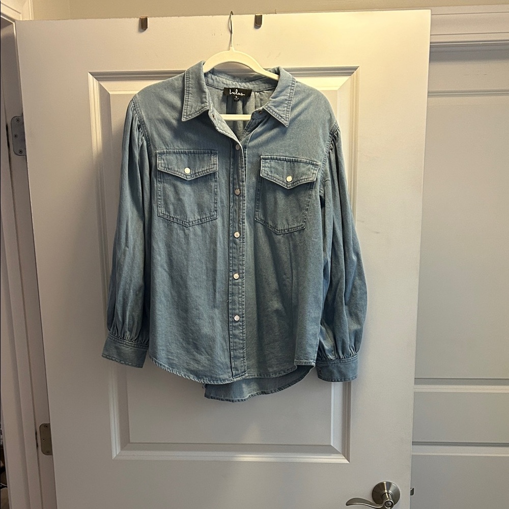 Lulu's Light Blue Button Down Shirt